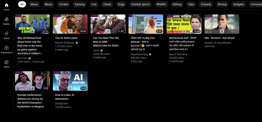 Can someone help me figure what causing this black area on youtube homepage