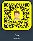 Gay twink avatar of Dan d_mcd0, a slim white man with brown hair in a beige shirt on a Snapchat profile.
