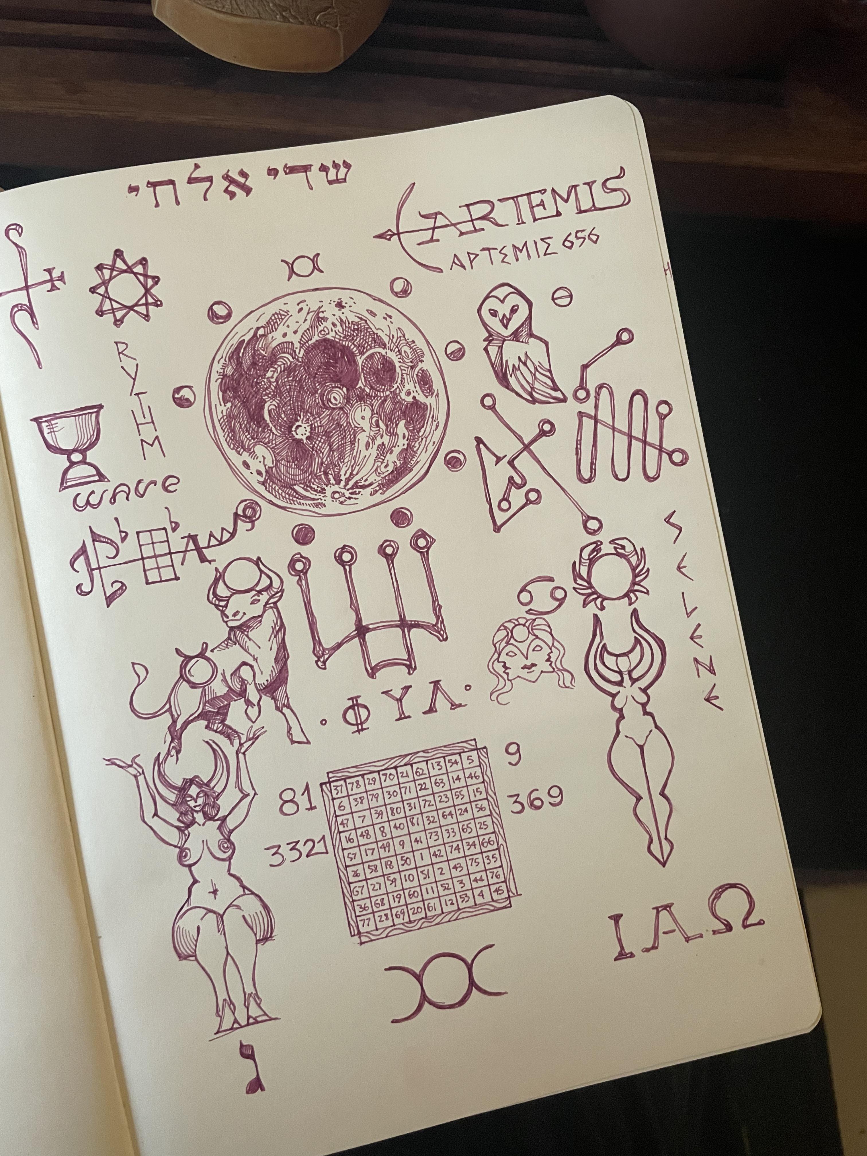 Lunar talismanic and esoteric visual notes | Scrolller