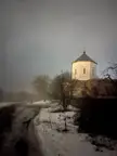 The night fog has descended upon the countryside