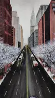 Winter In NYC... acrylics on paper