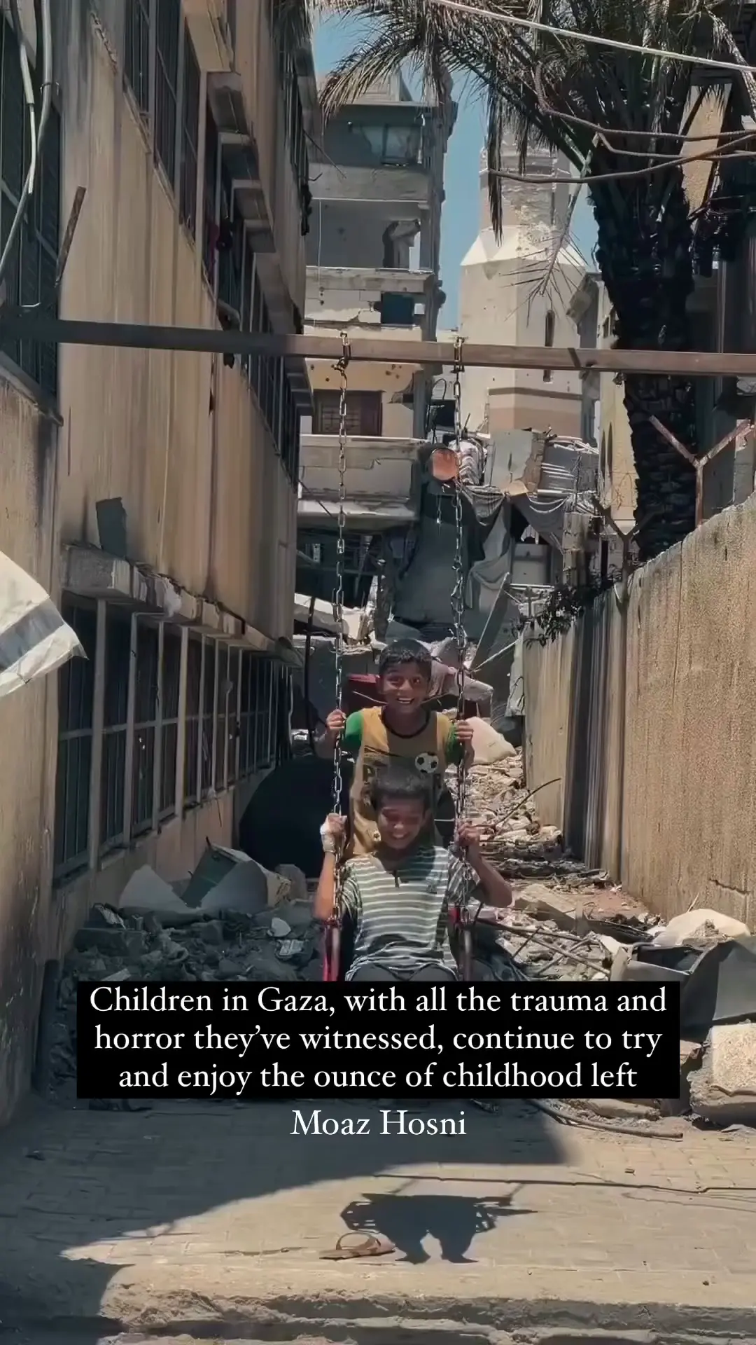 Children in Gaza get a chance to play and distract themselves from the ongoing genocide
