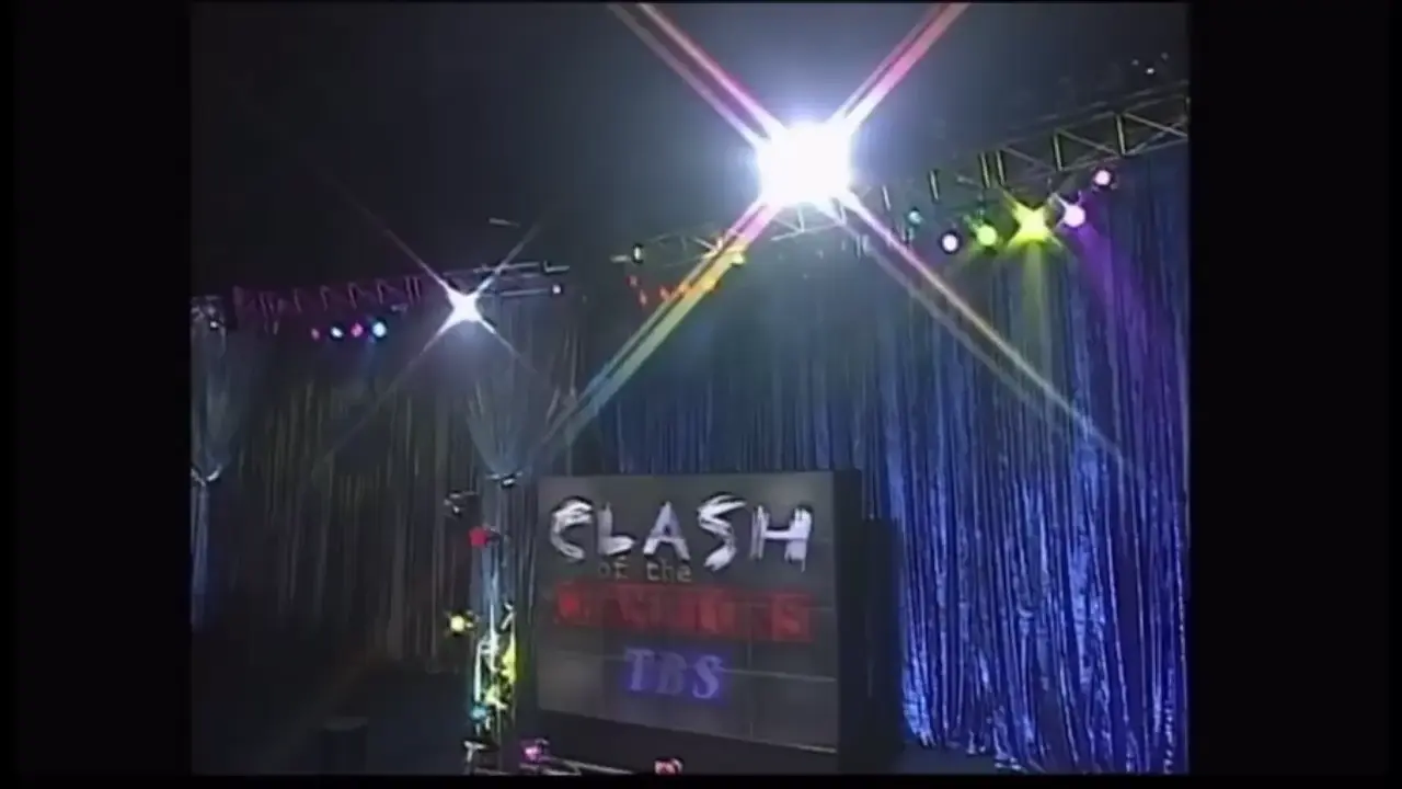 Clash of the Champions 31: Mean Gene brings out a kid in a wheelchair who clearly doesn’t want to be there, brings out Randy Savage to promote Fall Brawl and Nitro, then launches into a promo package for Randy Savage