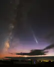 Comet C/2023 A3 Tsuchinshan-ATLAS and the Milky Way (Credit: Bray Falls)
