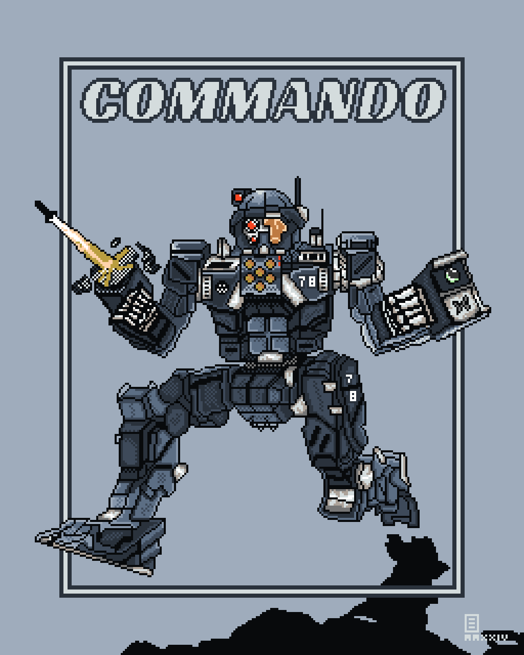 COMMANDO - A Pixel Art Portrait