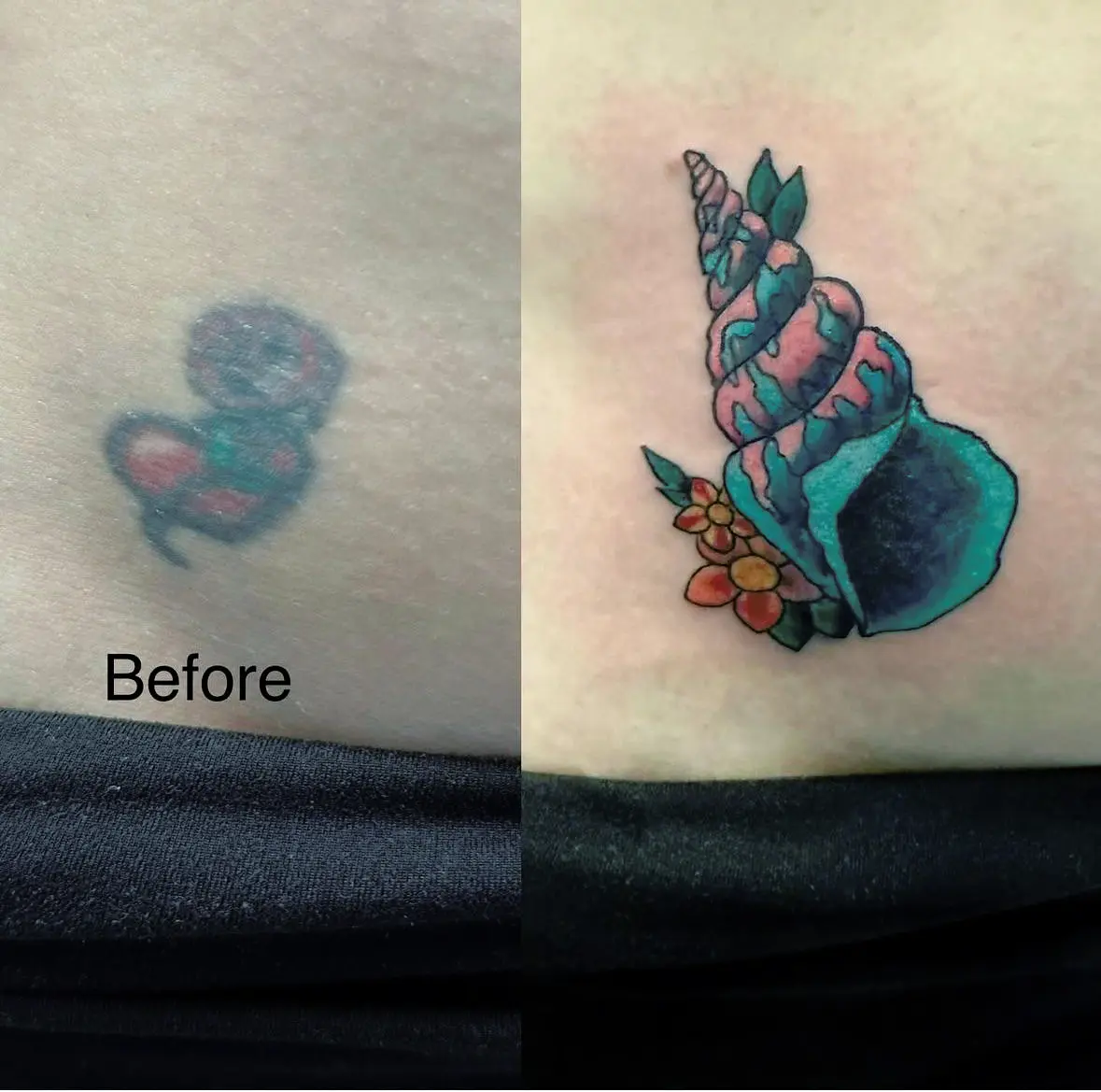 Coverup done by Cat at Dark Horse Tattoo