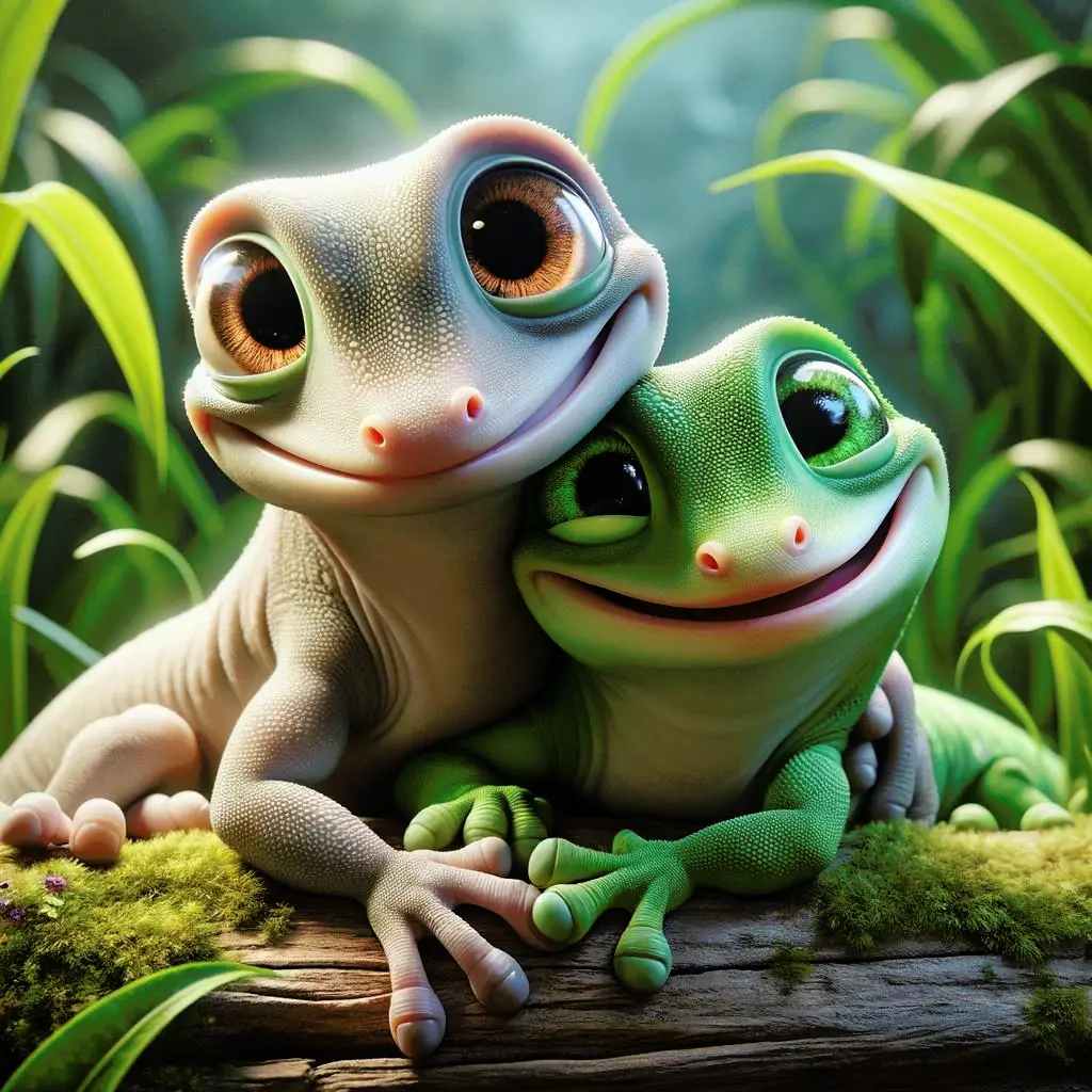 Cute gecko with chatgpt