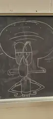 Someone drew Squidward in class