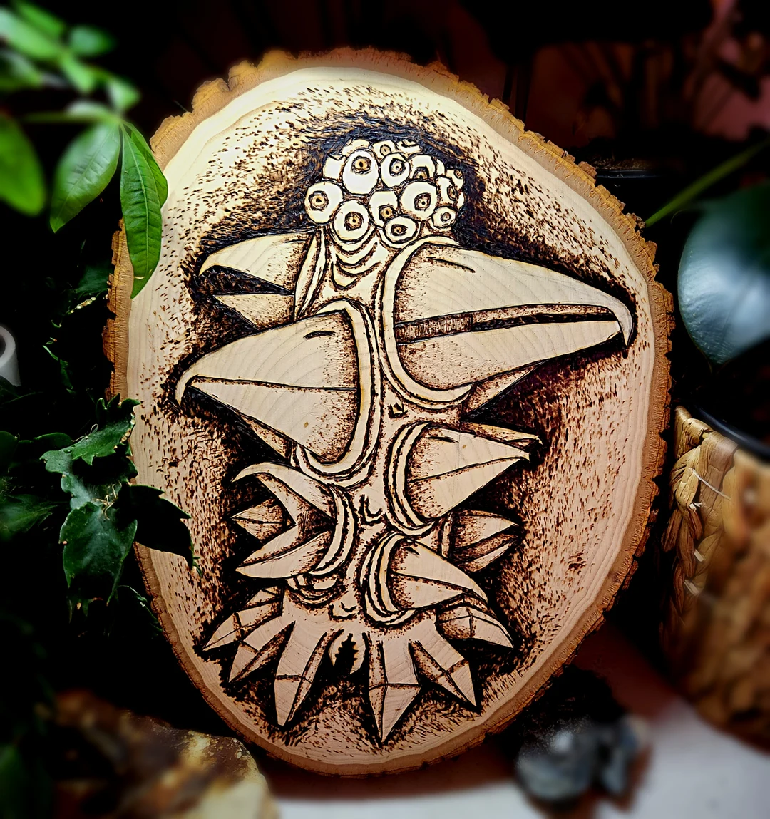 Eyes of the Beak-holder, Me Red's Pyro, Pyrography, 2023 | Scrolller