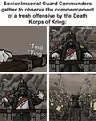 "Please be seated for the Start of High Lord Solar Tchaikovskus' 'M41 812 Offensive':" (By Emwattnot)