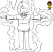 Extremely crude and bad drawing of Kris Deltarune doing T-POSE