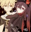 Hutao and aether (fanart) Genshin Impact