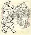 Warren Kremer's Playful Little Audrey cover art of a girl with a fishing pole and a robot in an apron