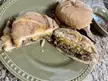 Sunday night sandwich: leftover London broil with cheddar, horseradish &amp; jus for dipping.