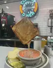 Hanging grilled cheese sandwich