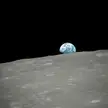 Colorized version of the first photograph of Earth rising from Lunar Orbit captured by a human being - Apollo 8
