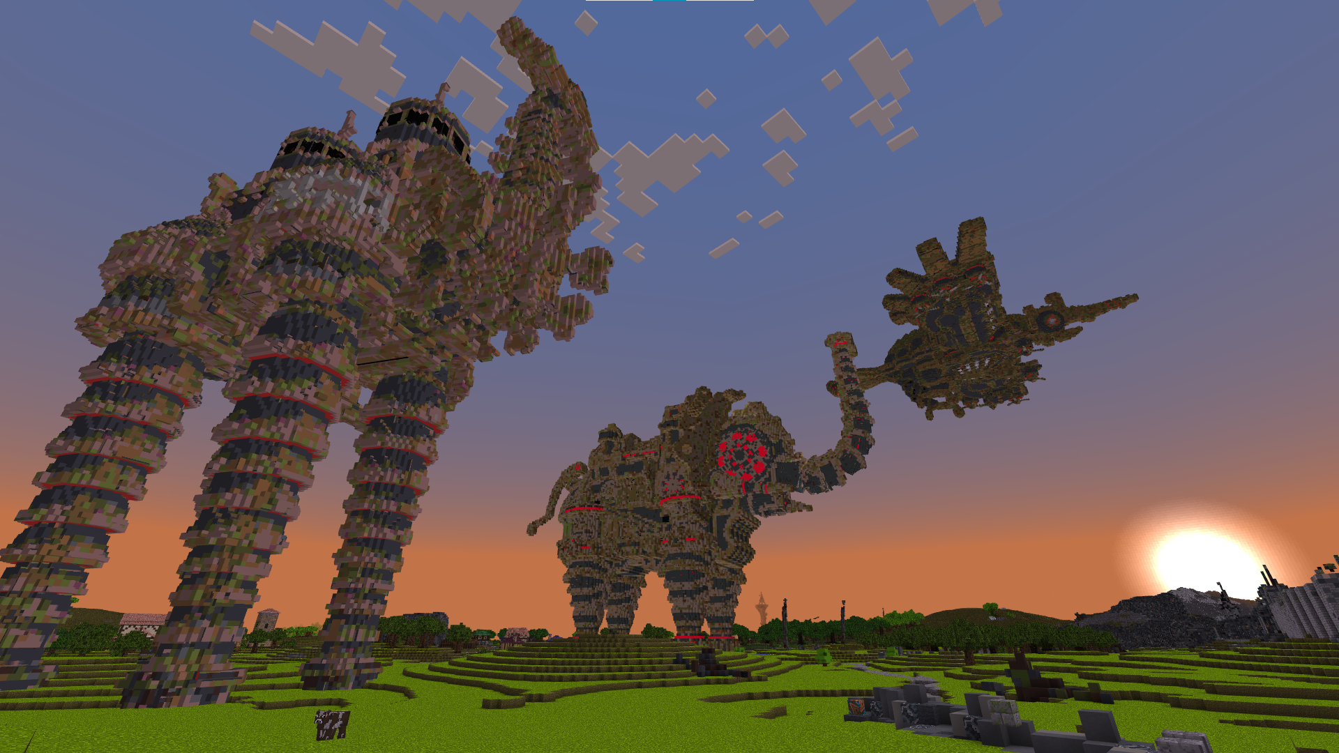 [BoTW] [AoC] [OC] The Divine Beasts so far, recreated in minecraft as ...