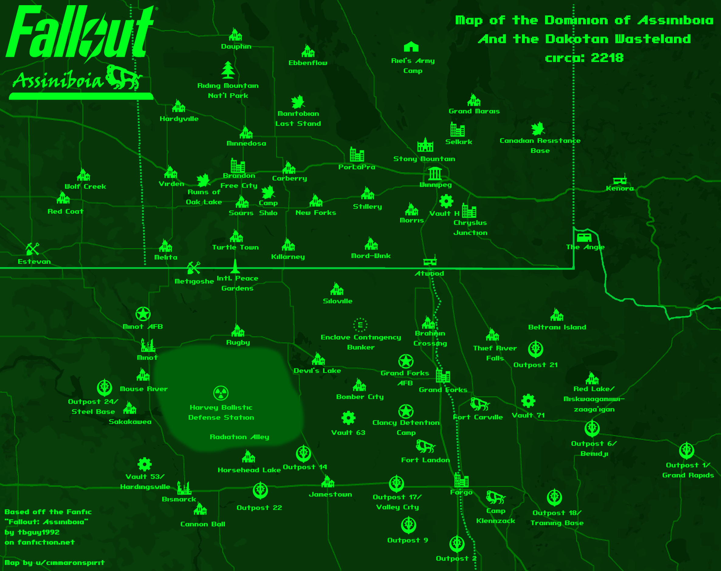 Expale Fallout Map of Fallout: Assiniboia, fanfic turned TTRPG | Scrolller