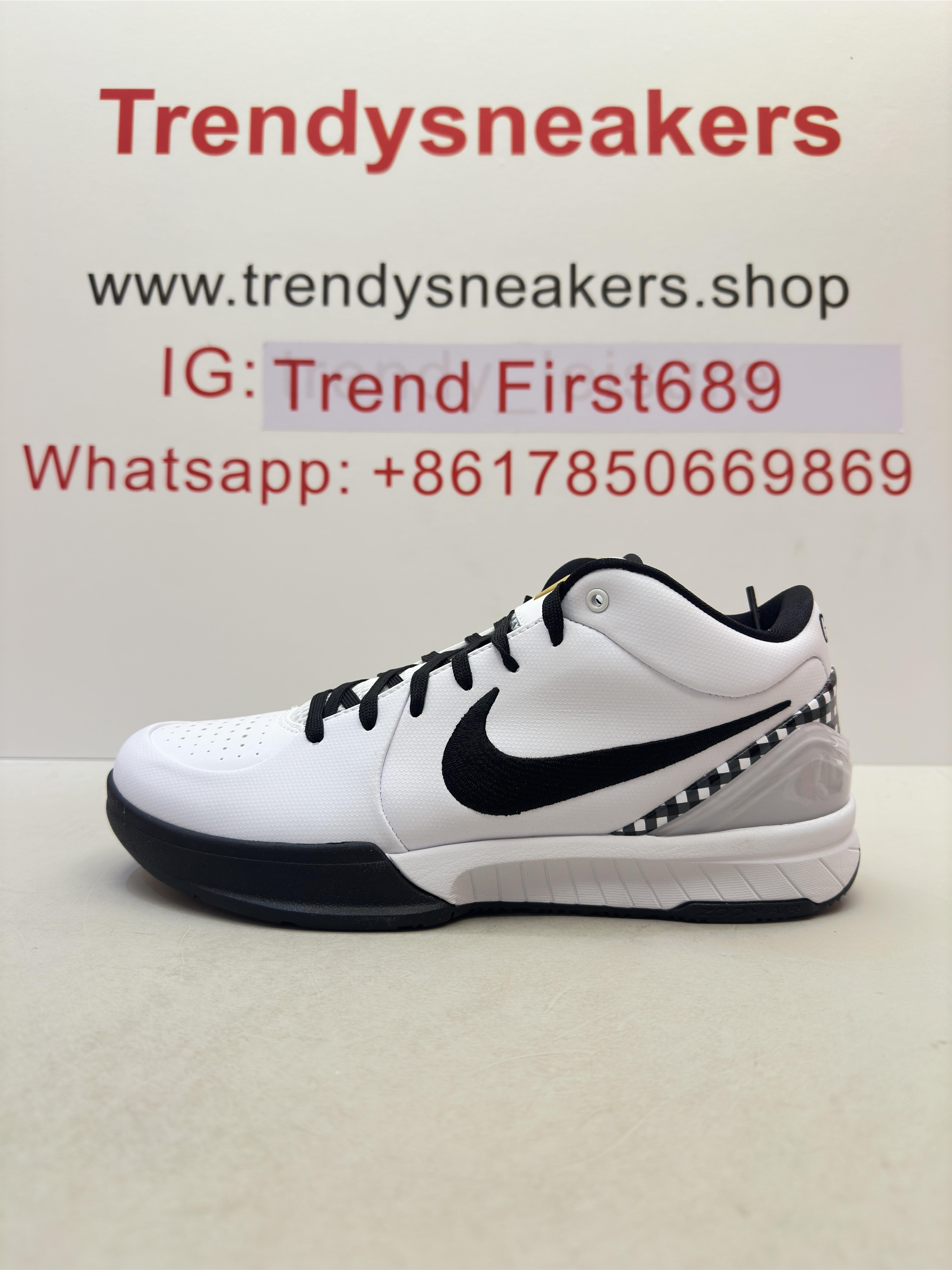 Nike Zoom Kobe 4 Protro "GIGI" sneakers with shoe box and extra laces on a white surface