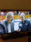 Albert Einstein interviews Pepperdine coach Ed Schilling (colorized)