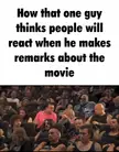 Dank meme of a diverse crowd in a movie theater transitioning from boredom to wild cheering and clapping