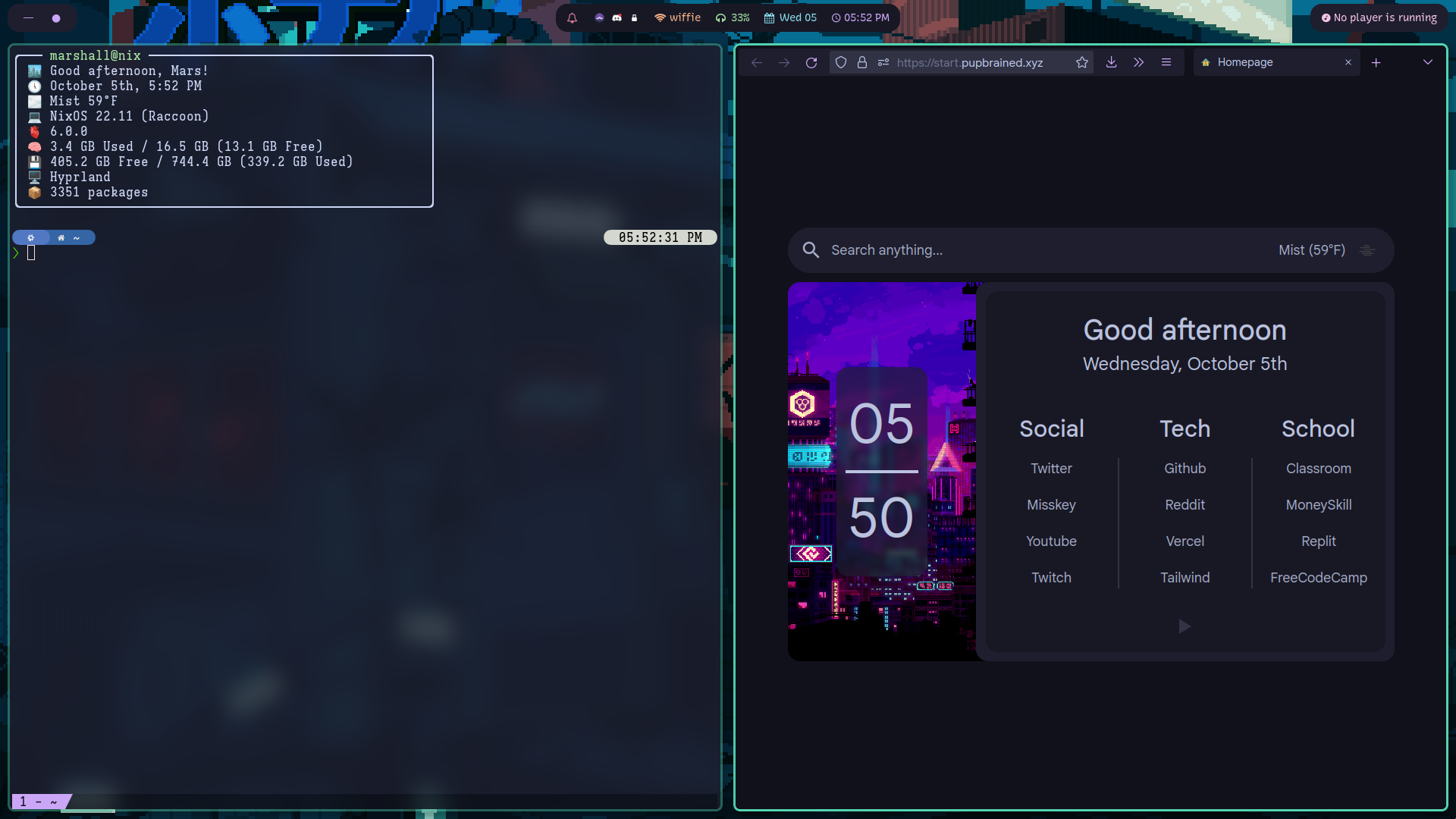 [Hyprland] Featuring custom startpage | Scrolller