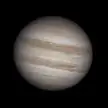 Jupiter timelapse by Tom Williams showing the gas giant rotating against a black background