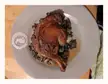 "confit" duck leg I did sous vide with roasted turnip and wild rice