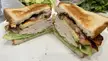 Smoked Turkey sandwich (with iceberg lettuce, avocados, heirloom tomatoes, bacon, basil, mayo)