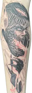 WIP “Girl Venom” by Derek Alvarado at Red Dragon Tattoo Rocklin CA
