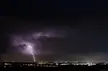 Denver spring storm lightning bolt.