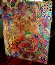 Dragon Bloom- ink and acrylic painting 