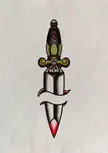 American traditional tattoo dagger flash, me, 2022