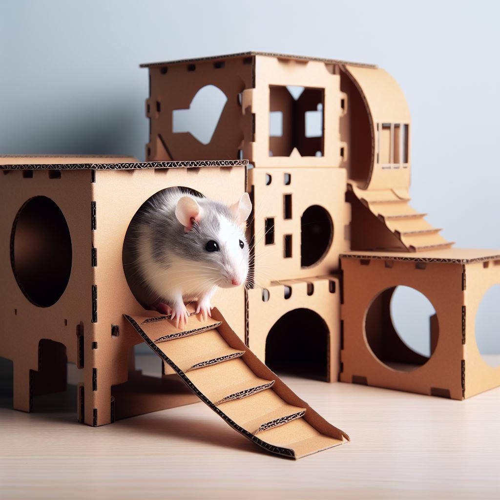 We are making a cardboard construction kit for rats. Please, help us make it the best it can be by filling in the form in the first comment. Let's create the best rat house kit together! [not spam]