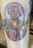 SpongeBob / Mars Attacks tattoo by Adam K at The Gilded Lady in Atlanta, GA
