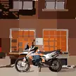 Motorcycle, me, tracing using javascript program i wrote, 2022