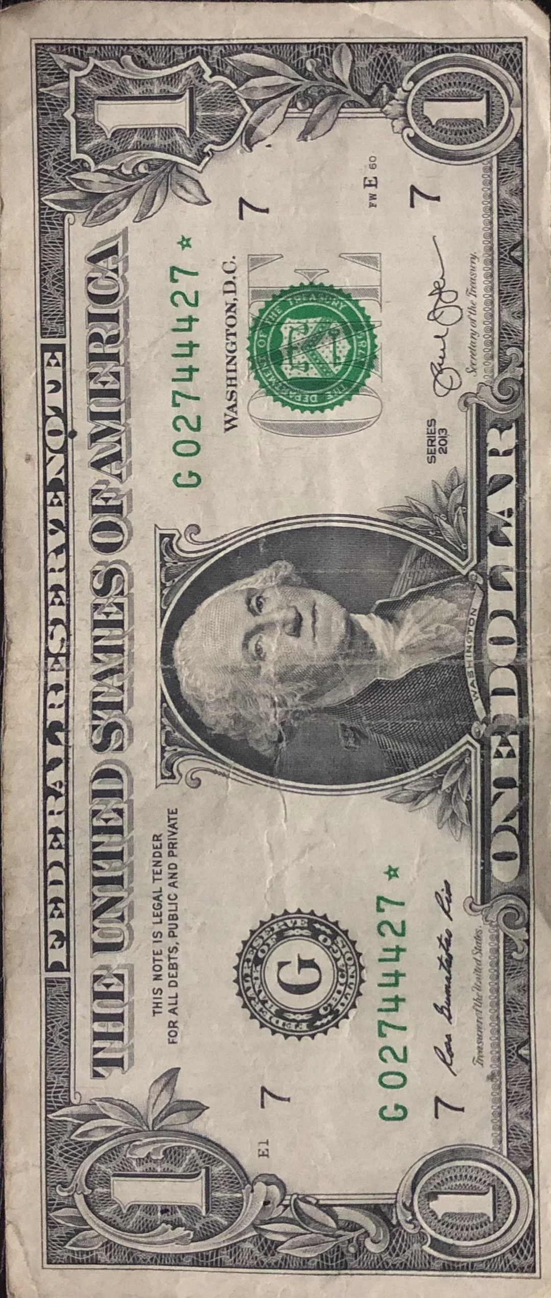 Star note with nice serial number | Scrolller
