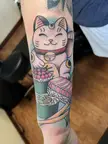 Sushi cat done by Rose Ager at Diamond Tattoos, Tacoma WA