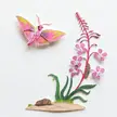 Life cycle of a Elephant hawk moth, Me, miniature paper art painted with watercolours, 2022