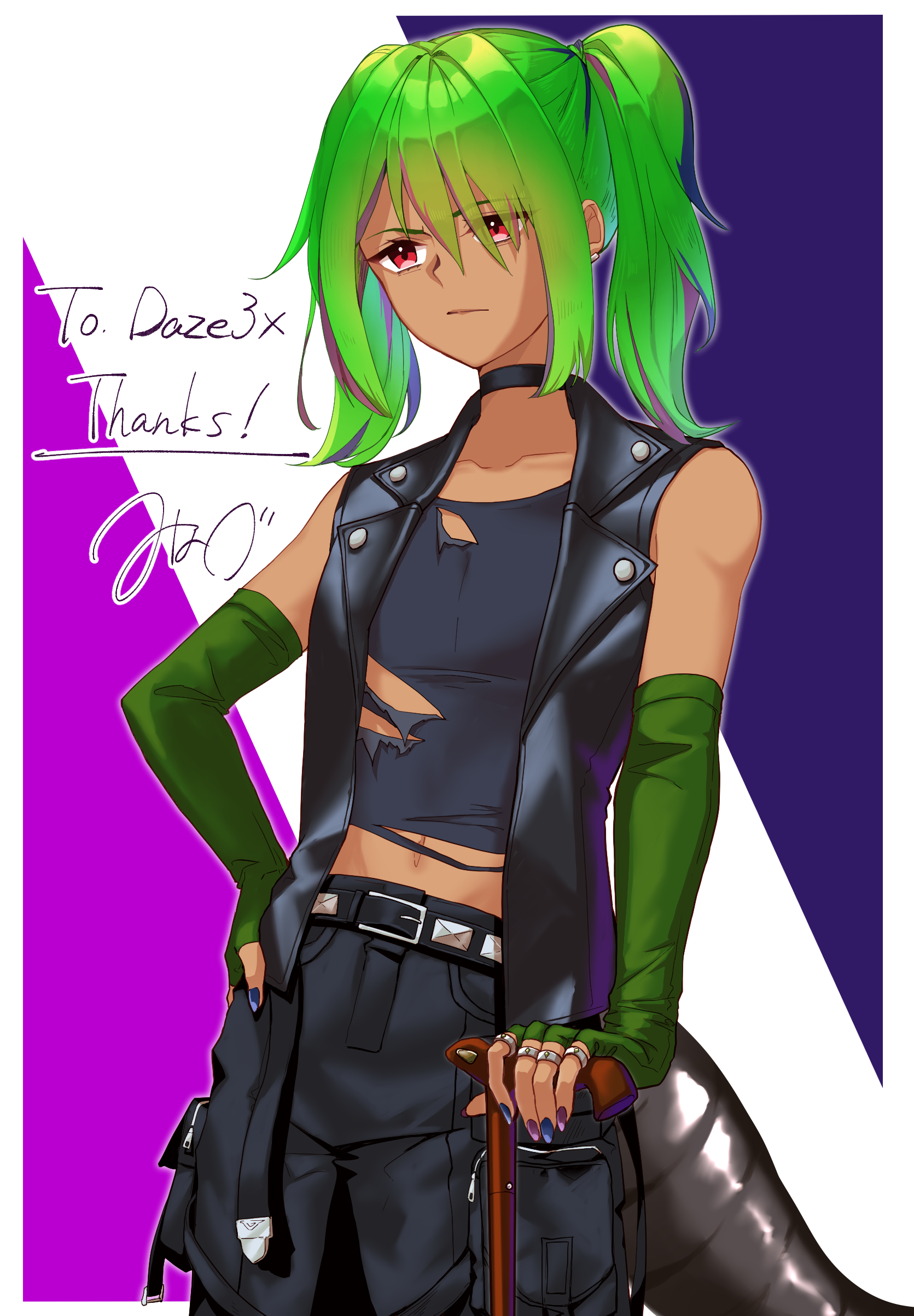 My nonbinary Salamander person OC Nachieli from https://skeb.jp/@minabe_6711