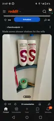 Someone did a functional 3D print for a holder of a unfortunately placed shampoo. SS.