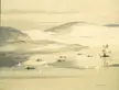 HMS Warspite and destroyers entering Ofotfjord during the Second Naval Battle of Narvik (April 13th, 1940). Painting by Norman Wilkinson.
