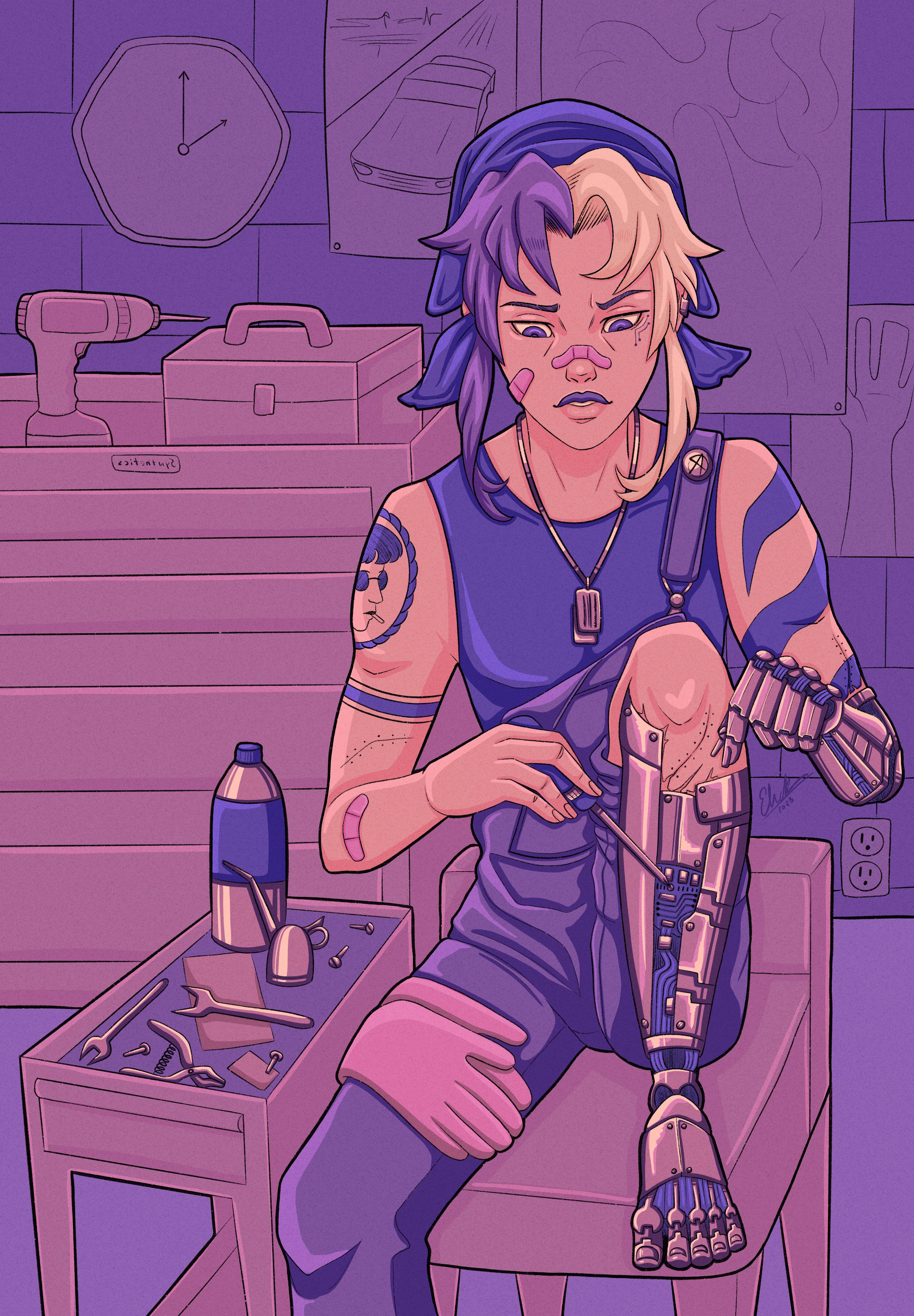 Discover more like ImaginaryCharacters: Cyborg mechanic (art by me) and ...