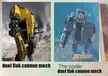 Visually speaking, of course. I like the look of the newer base mech more then the original box coffin one but man I really wish they did more to change the look of the emancipator then just... yellow.