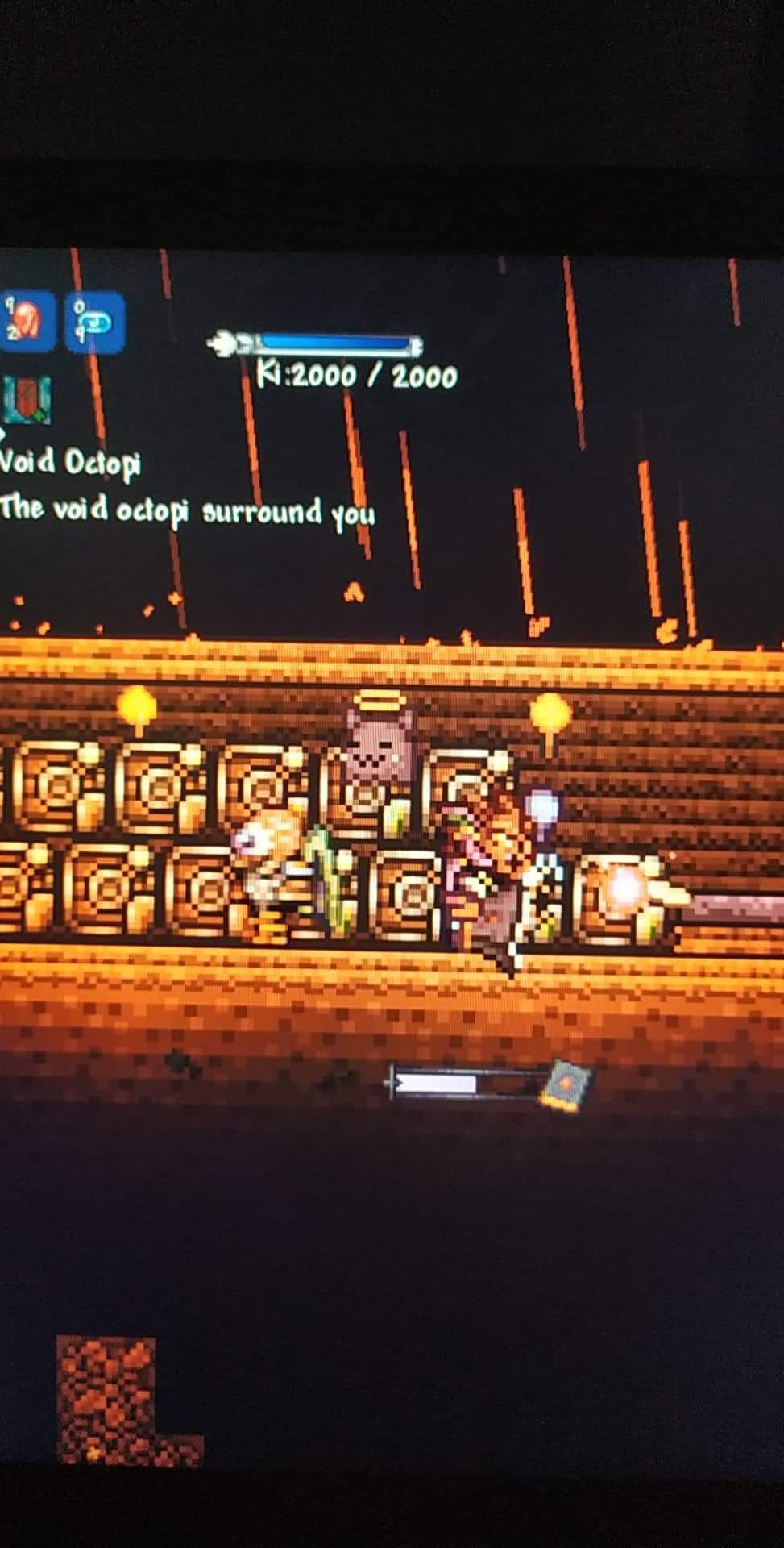 i was playing some terraria when sudenly i made this wahpon (the stars above mod / takonomicon weapon)