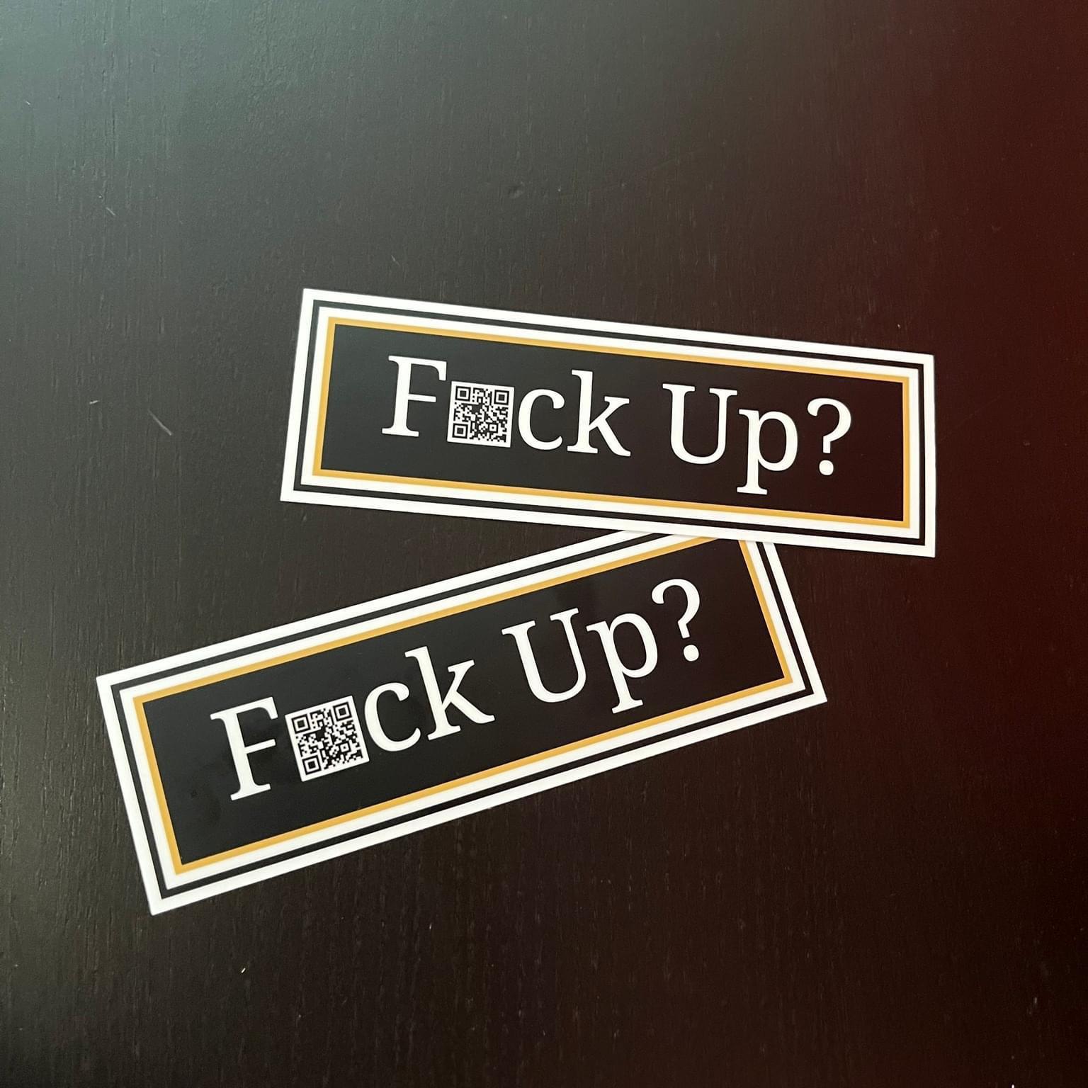 Stickers with a QR code that goes to lawyers website