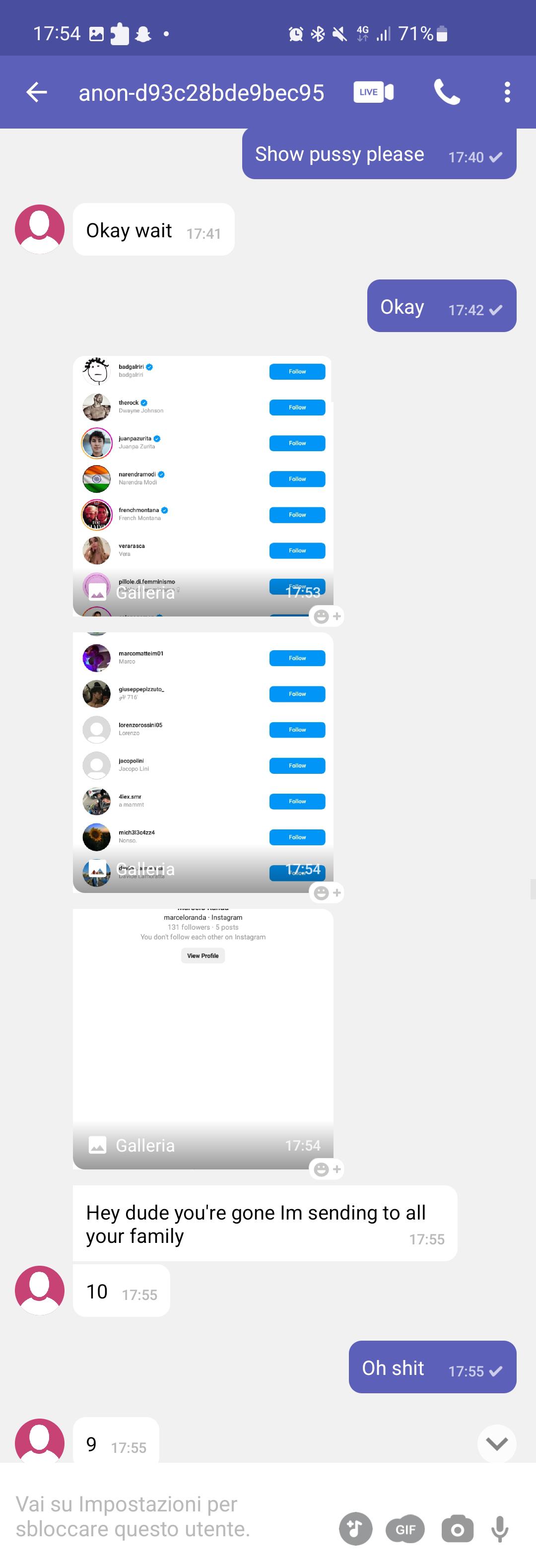 Scambaiting screenshots of a sextortion attempt on Telegram featuring a fake McDonald's job application
