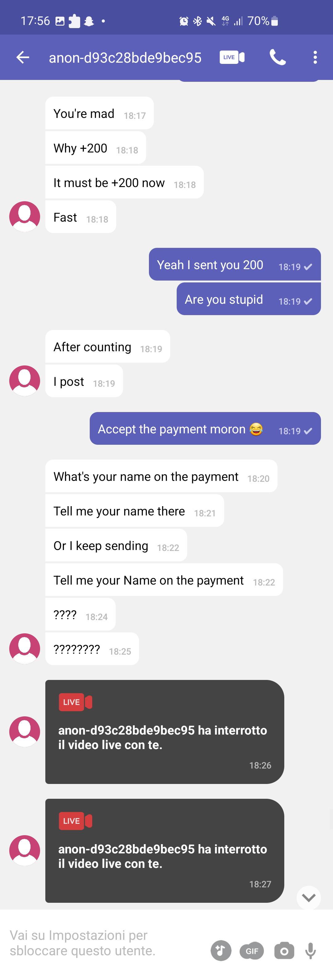 Scambaiting screenshots of a sextortion attempt on Telegram featuring a fake McDonald's job application