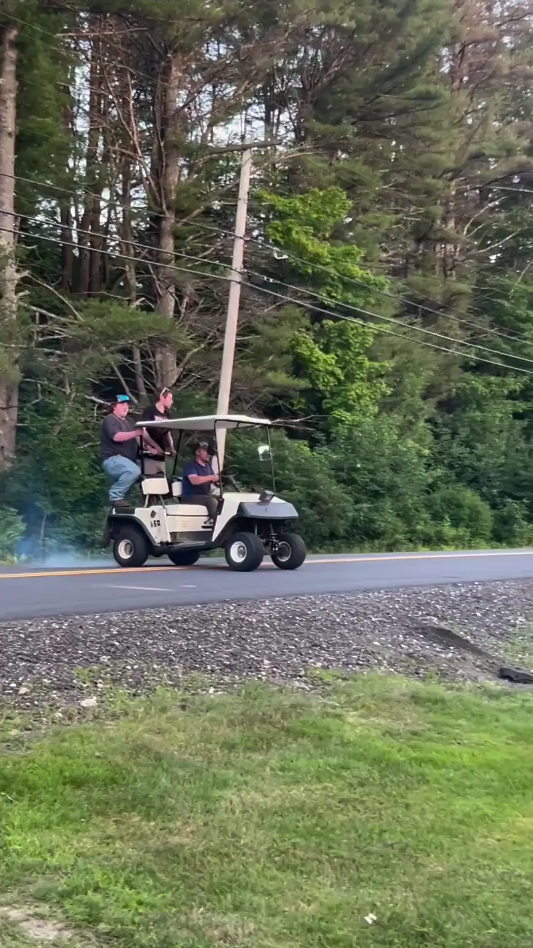 ever seen a wheelie on a golf cart?
