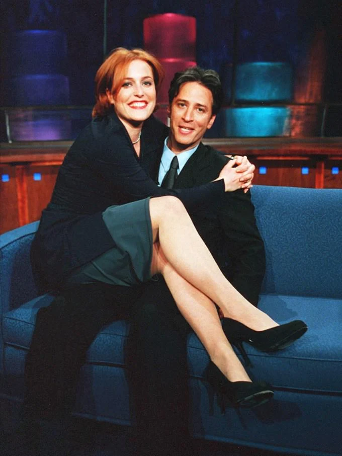 Jon Stewart and Gillian Anderson, 1999.